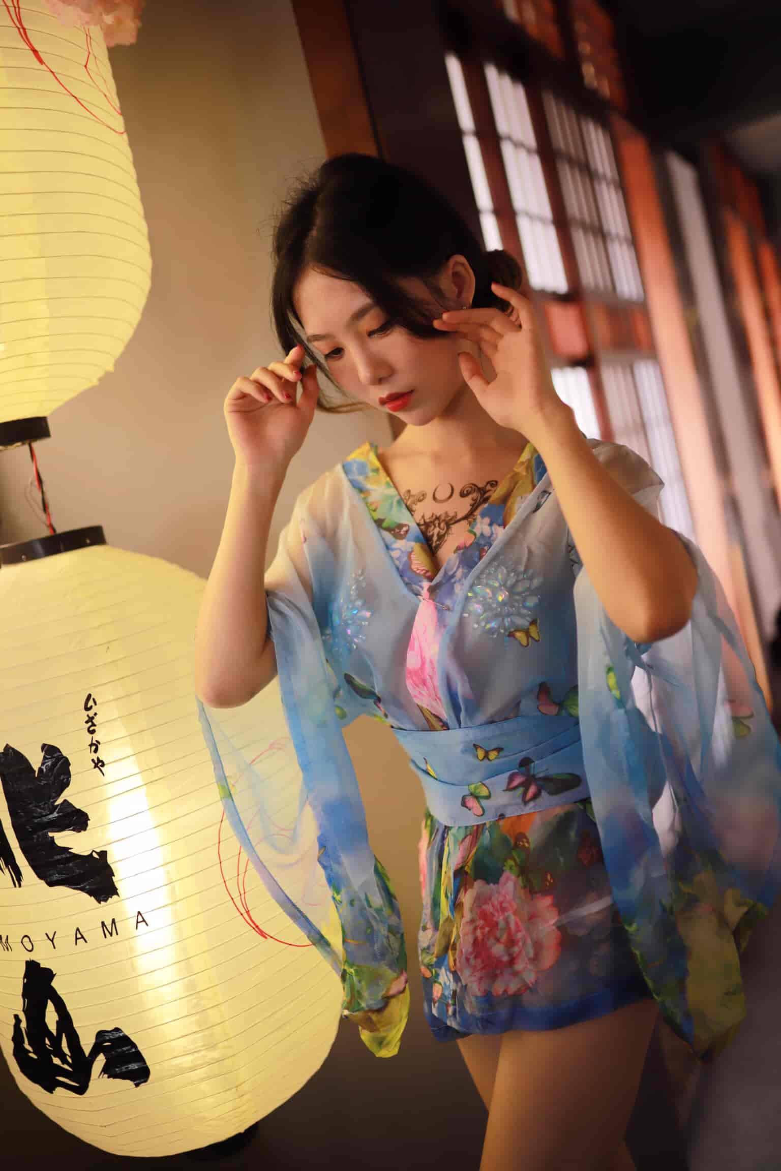 抖娘-利世水蓝和服 ​​​​[30P-47M]