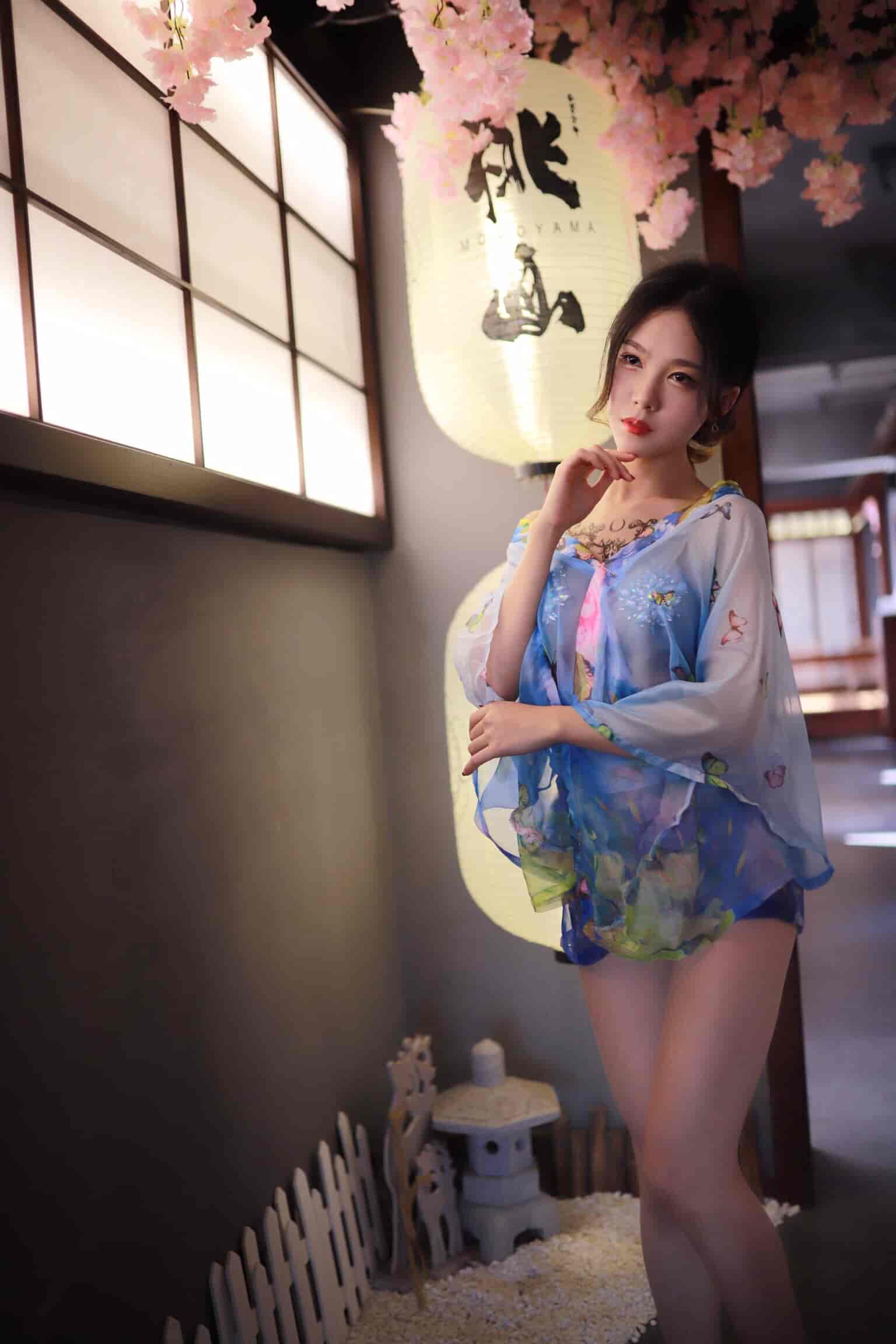 抖娘-利世水蓝和服 ​​​​[30P-47M]