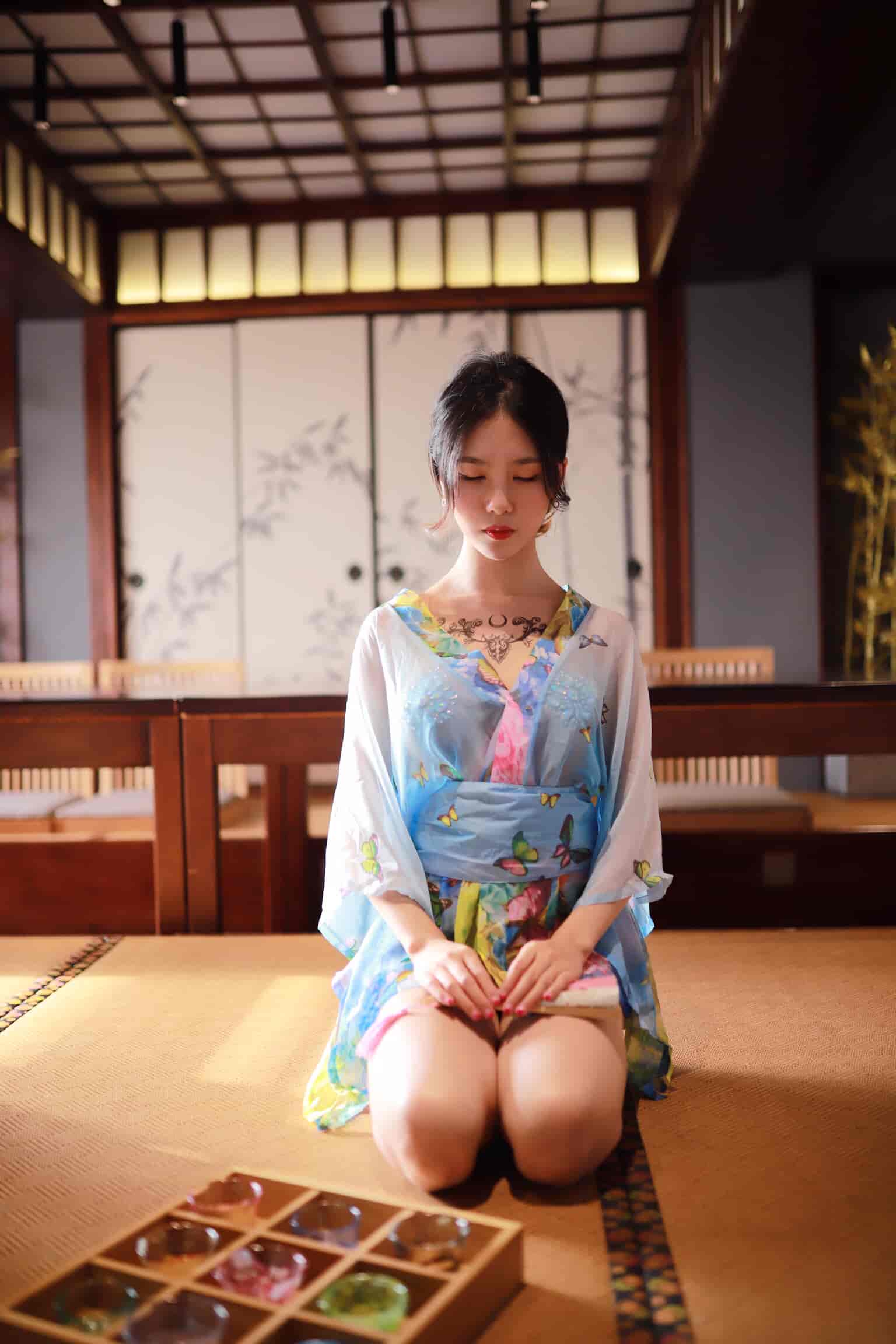 抖娘-利世水蓝和服 ​​​​[30P-47M]