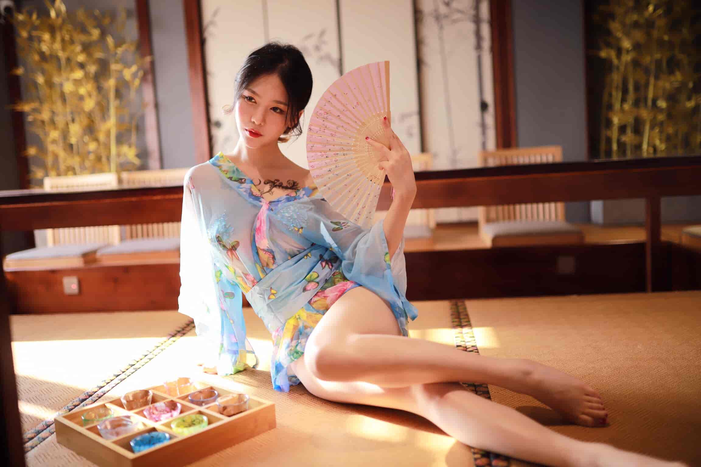 抖娘-利世水蓝和服 ​​​​[30P-47M]