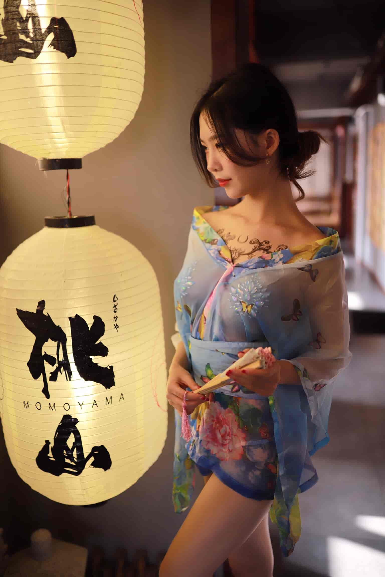 抖娘-利世水蓝和服 ​​​​[30P-47M]