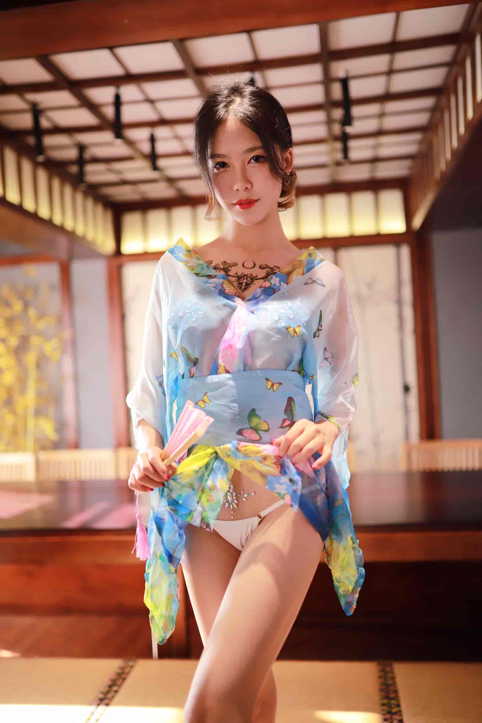 抖娘-利世水蓝和服 ​​​​[30P-47M]