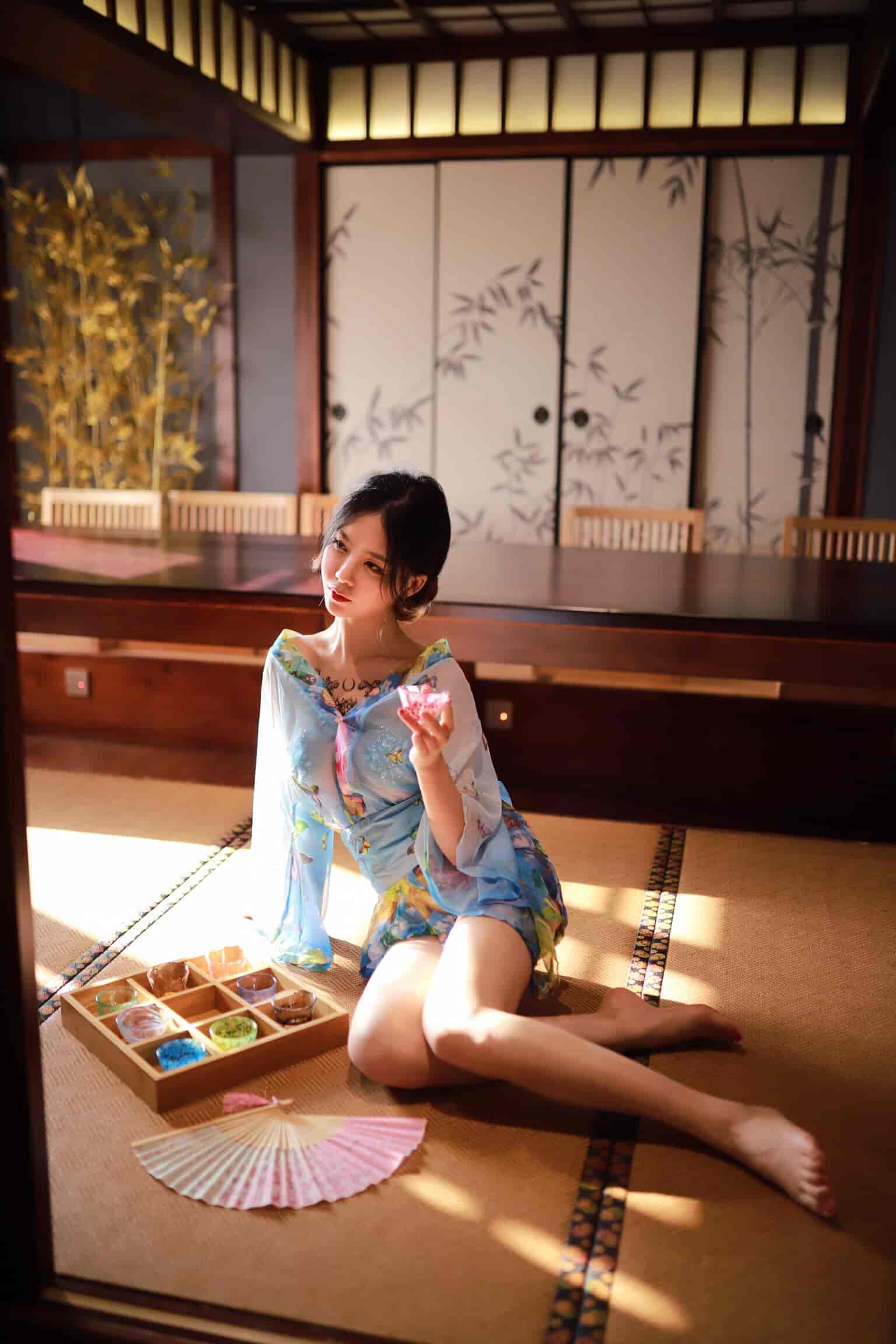 抖娘-利世水蓝和服 ​​​​[30P-47M]